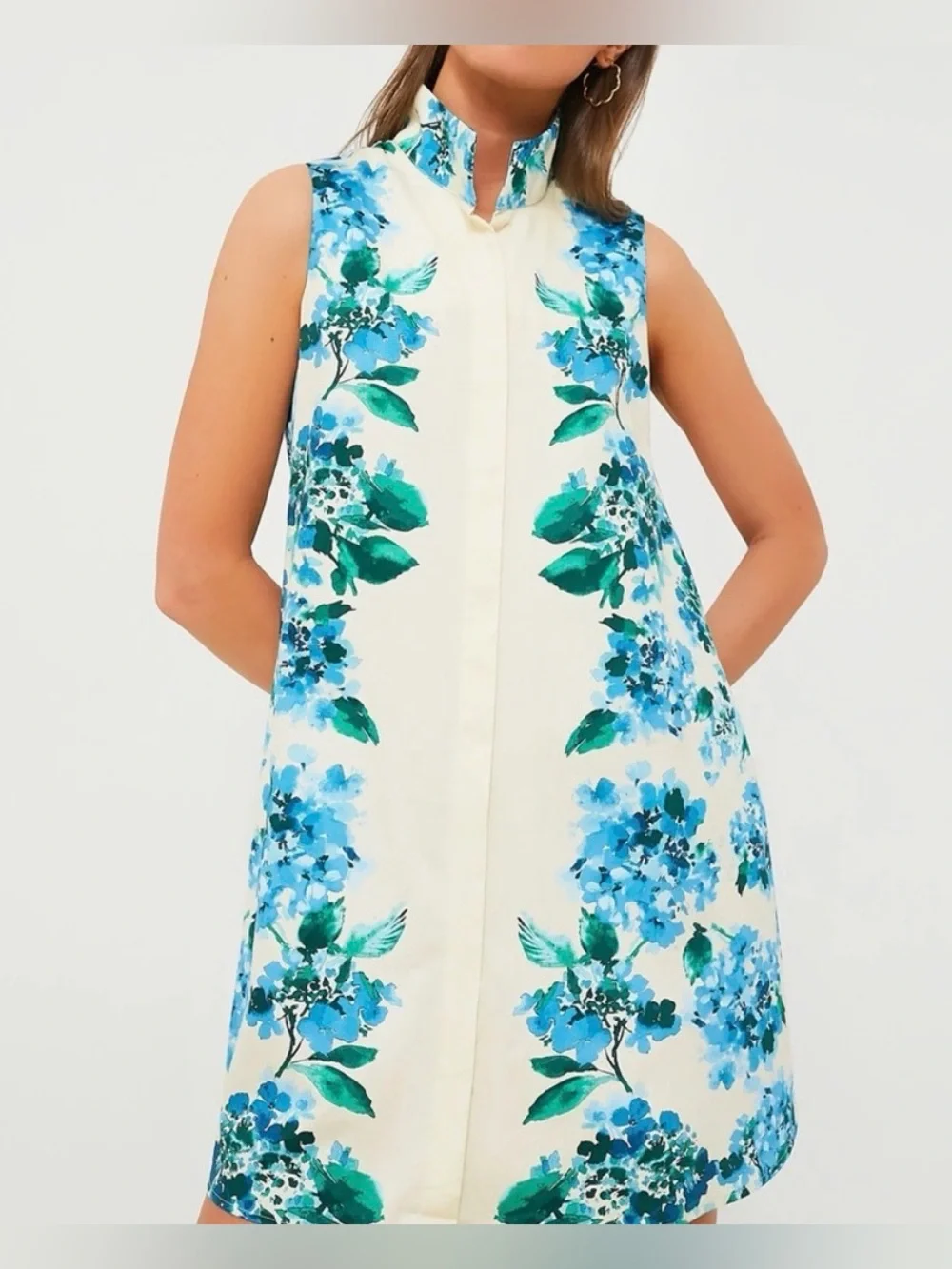Tuckernuck Water’s Edge Hydrangea Sleeveless Charlie Dress, Size Large